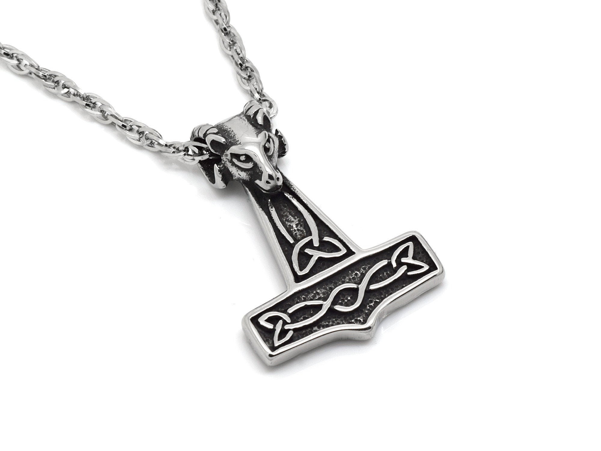 ★HARANG★ HR 336N_Silver Necklace 925 Sterling Silver Axe Pendant With Chain | Mens Jewelry