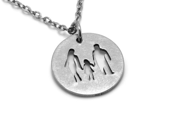 Silhouette necklace for mom deals