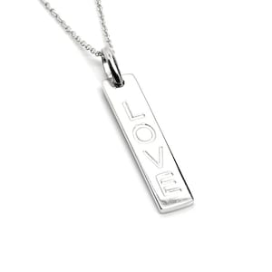 Love Tag Necklace, 925 Sterling Silver Plate Pendant Jewelry Including Chain