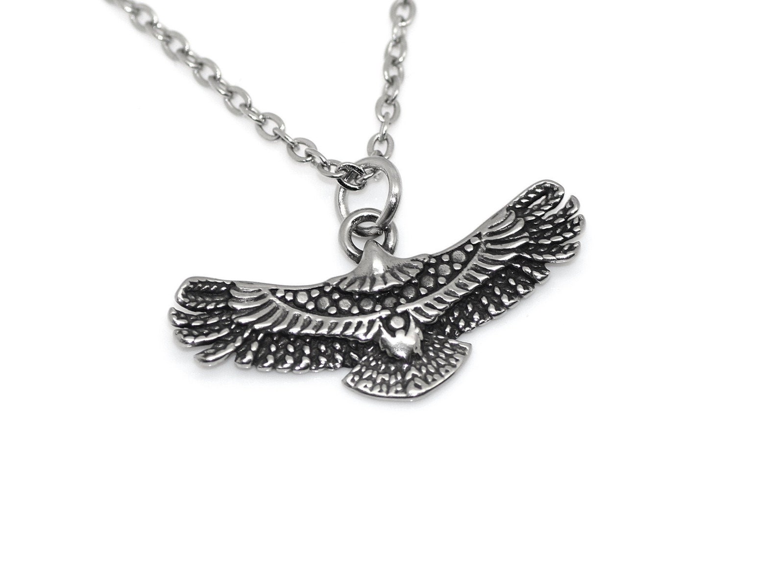 Flying Eagle Necklace Soaring Bird Pendant Animal Jewelry in Etsy