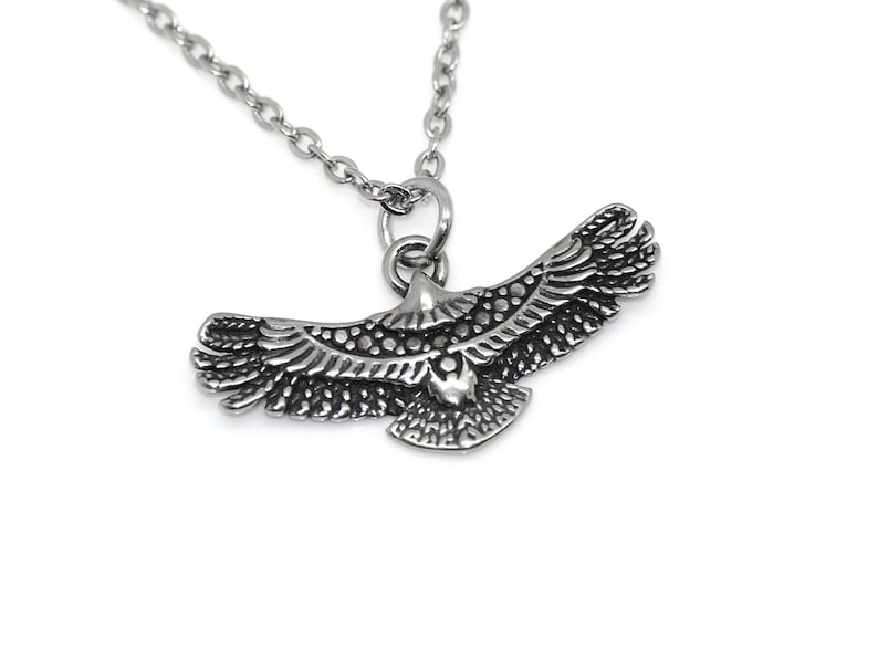 Flying Eagle Necklace Soaring Bird Pendant Animal Jewelry in - Etsy