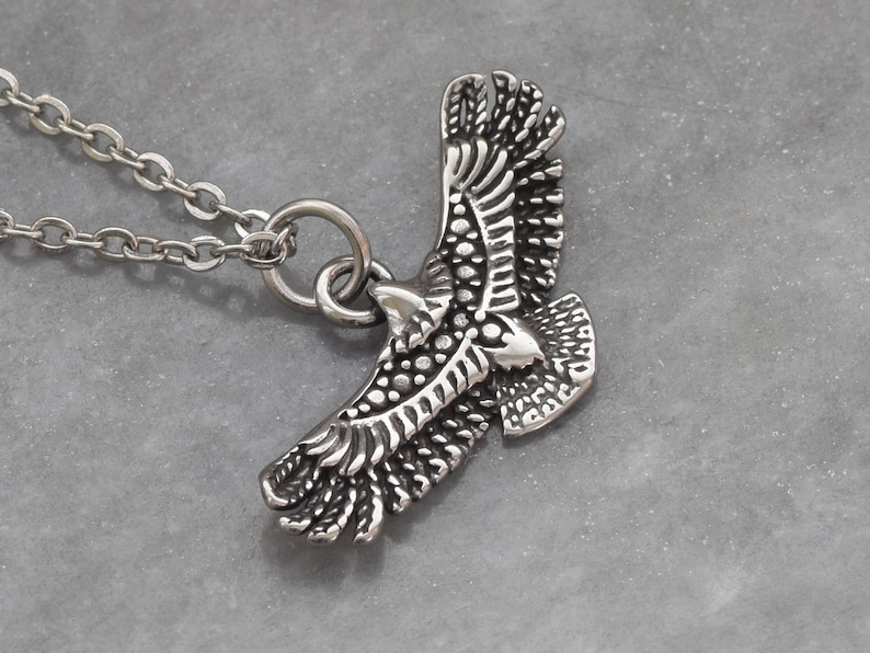 Flying Eagle Necklace Soaring Bird Pendant Animal Jewelry in Etsy
