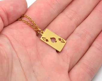 Orecchini A Goccia Con Carte Da Gioco - Asso Di Cuori E Picche In Oro Placcato 18k, Ipoallergenici, Gioielli Per Donna E Ragazza, Regalo Casinò