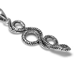 Slangenketting in zilver, Sterling Reptiel Hanger, Slang Dierensieraden