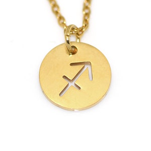The Archer Centaur Necklace, Sagittarius Charm, Zodiac Star Constellation Sign Jewelry, Astrological Pendant in Gold or Uncolored Steel
