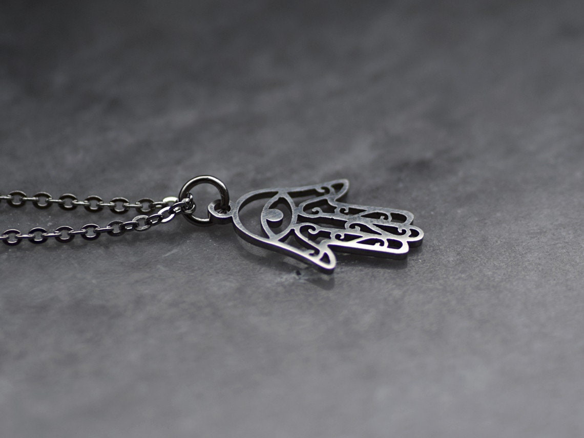 Acciaio Inox Oro Giallo Argento Hamsa Malocchio Cristalli Blu - Foto 5