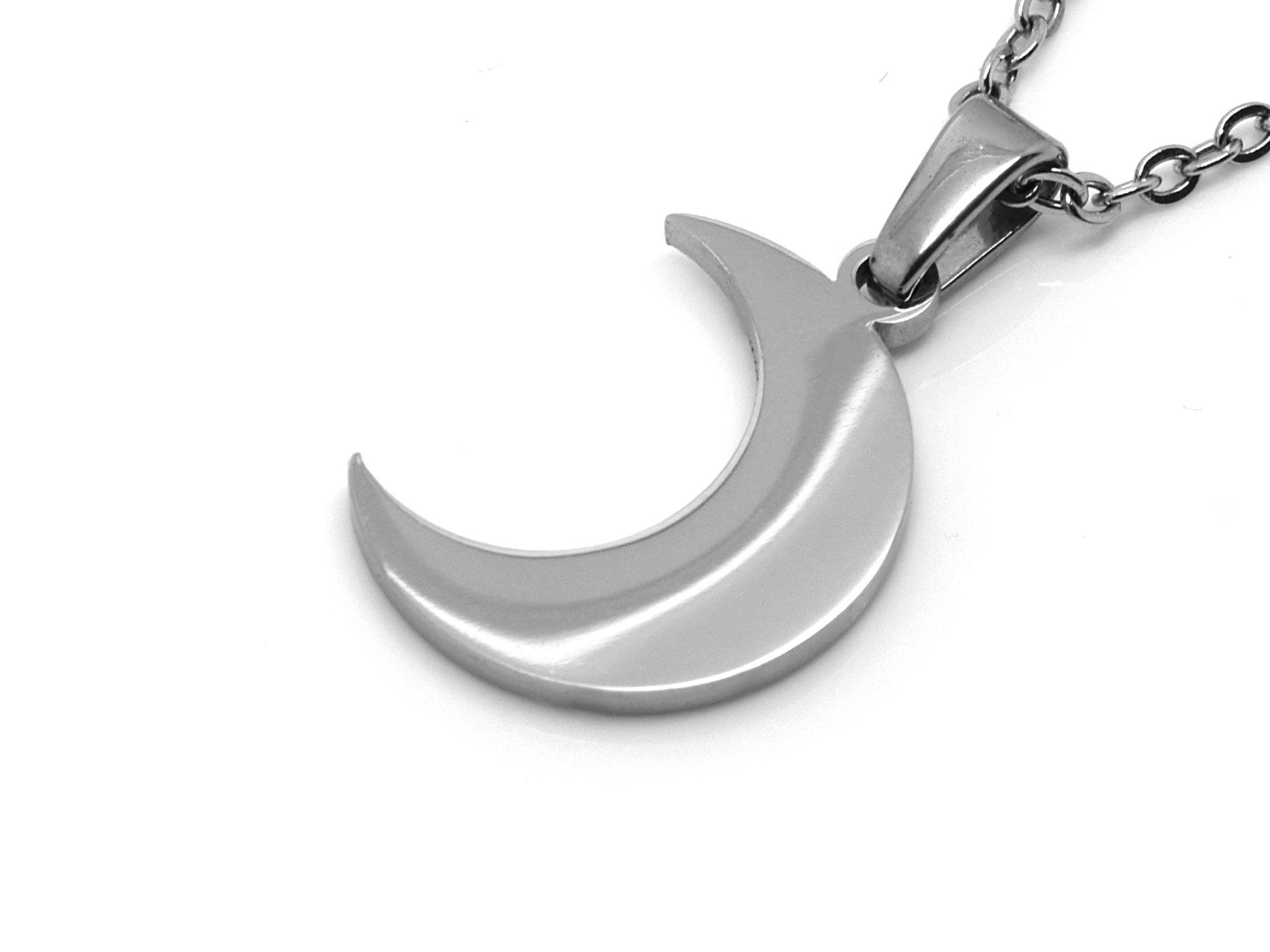 Collana con ciondolo a forma di mezzaluna in argento sterling, gioielli con luna, gioielli con sole e luna - Italia