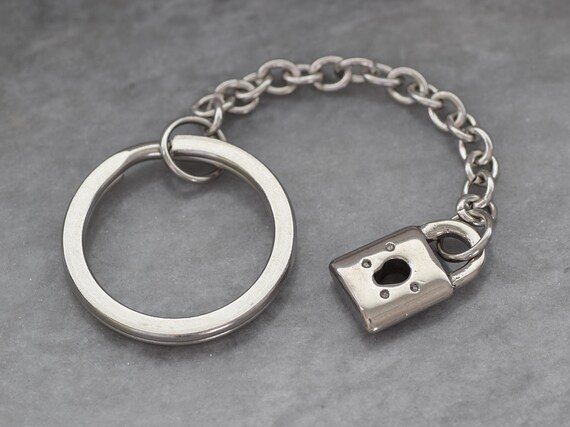 Stainless Steel Padlock Keychain With 25 Mm Key Ring - Etsy