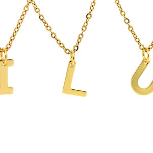 Gold Initial Necklace, Capital Letter Charm, Personalized Jewelry