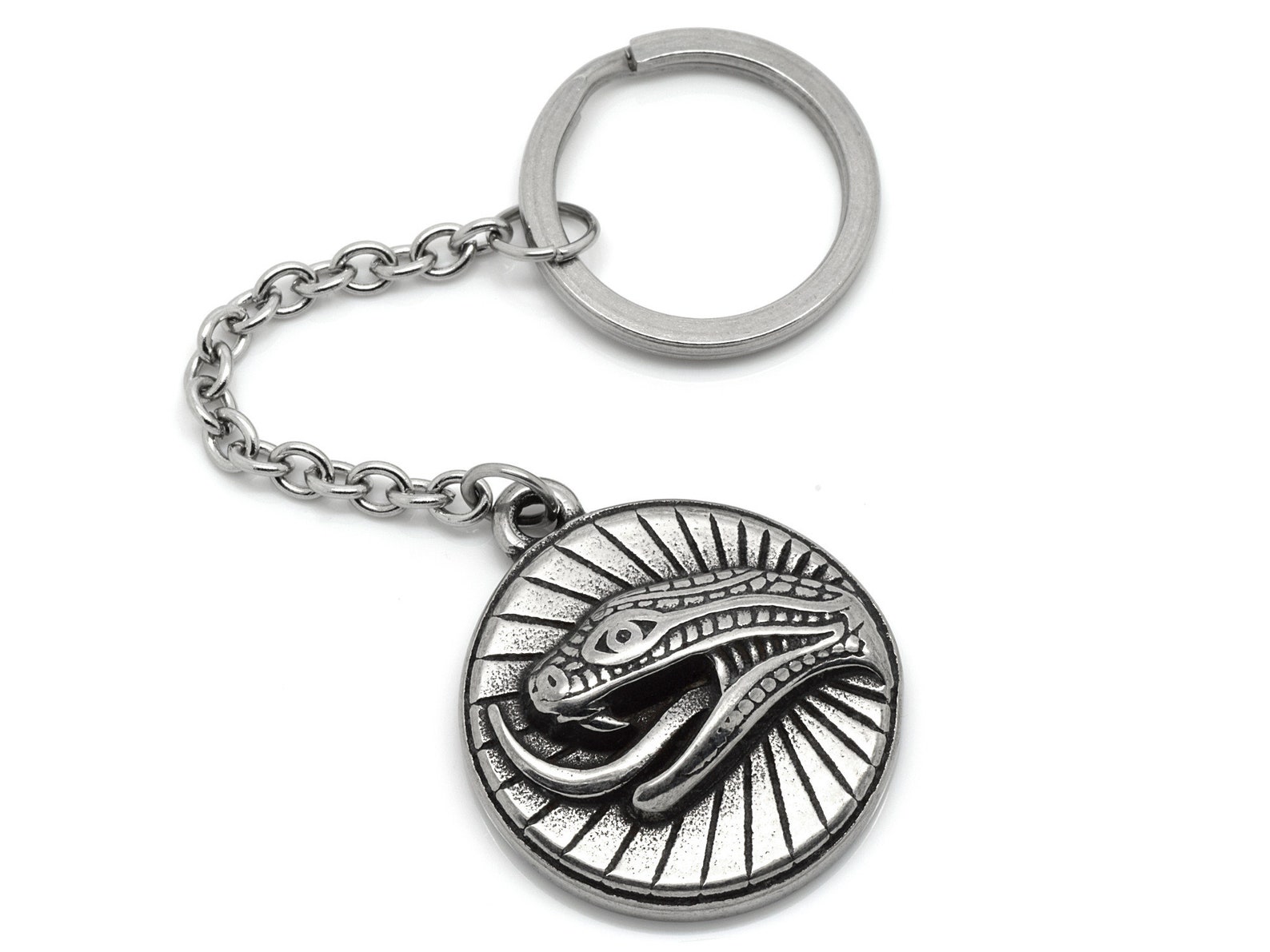 Cobra Snake Head Keychain in Stainless Steel With 25 Mm Key Etsy
