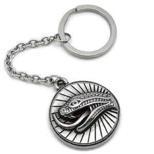 Cobra Snake Head Keychain in Stainless Steel with 25 mm Key Ring