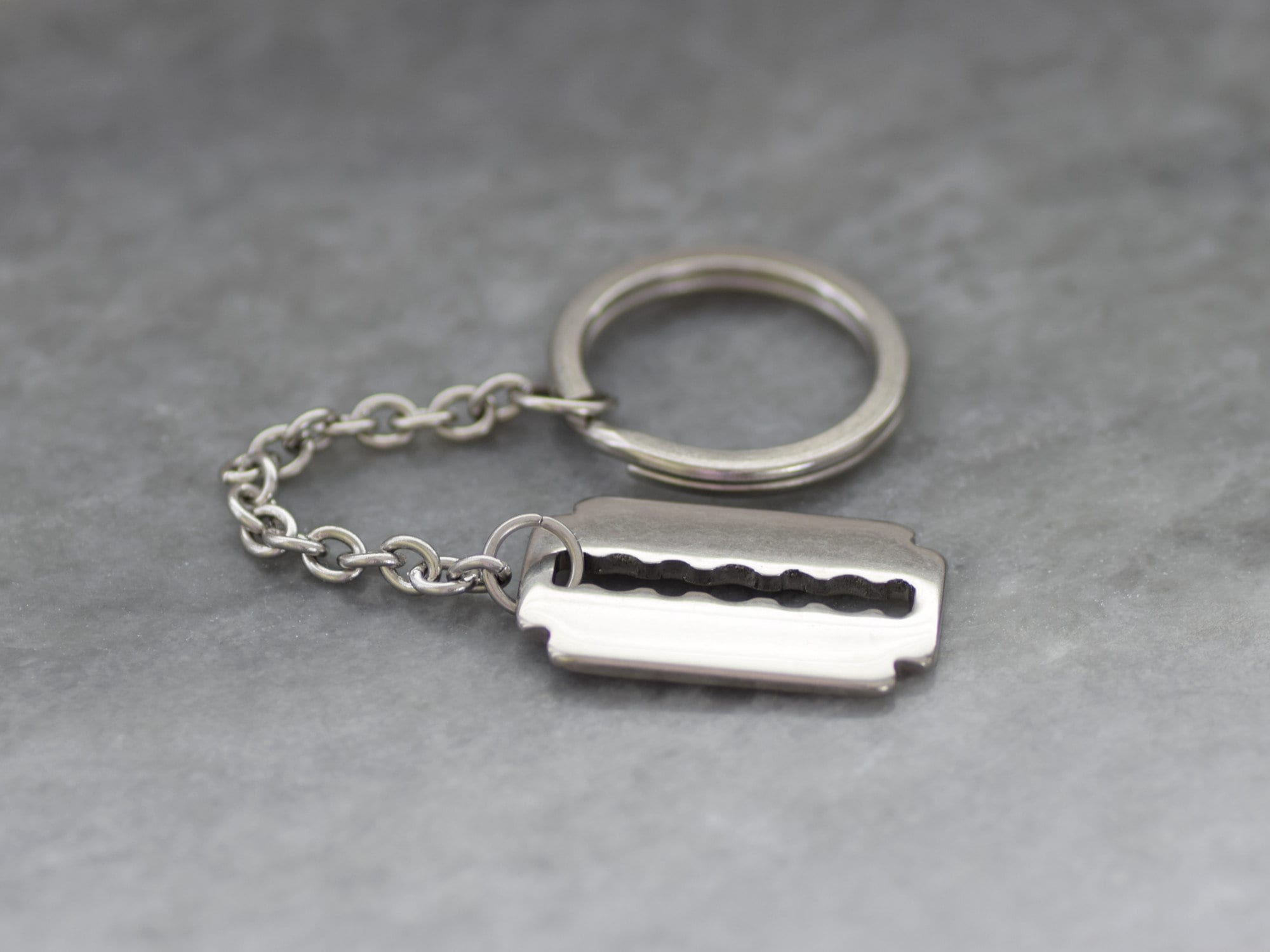 Stainless Steel Razor Blade Keychain with 25 mm Key Ring Etsy