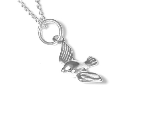スターリングシルバーの鳥ペンダントネックレス、動物ジュエリー