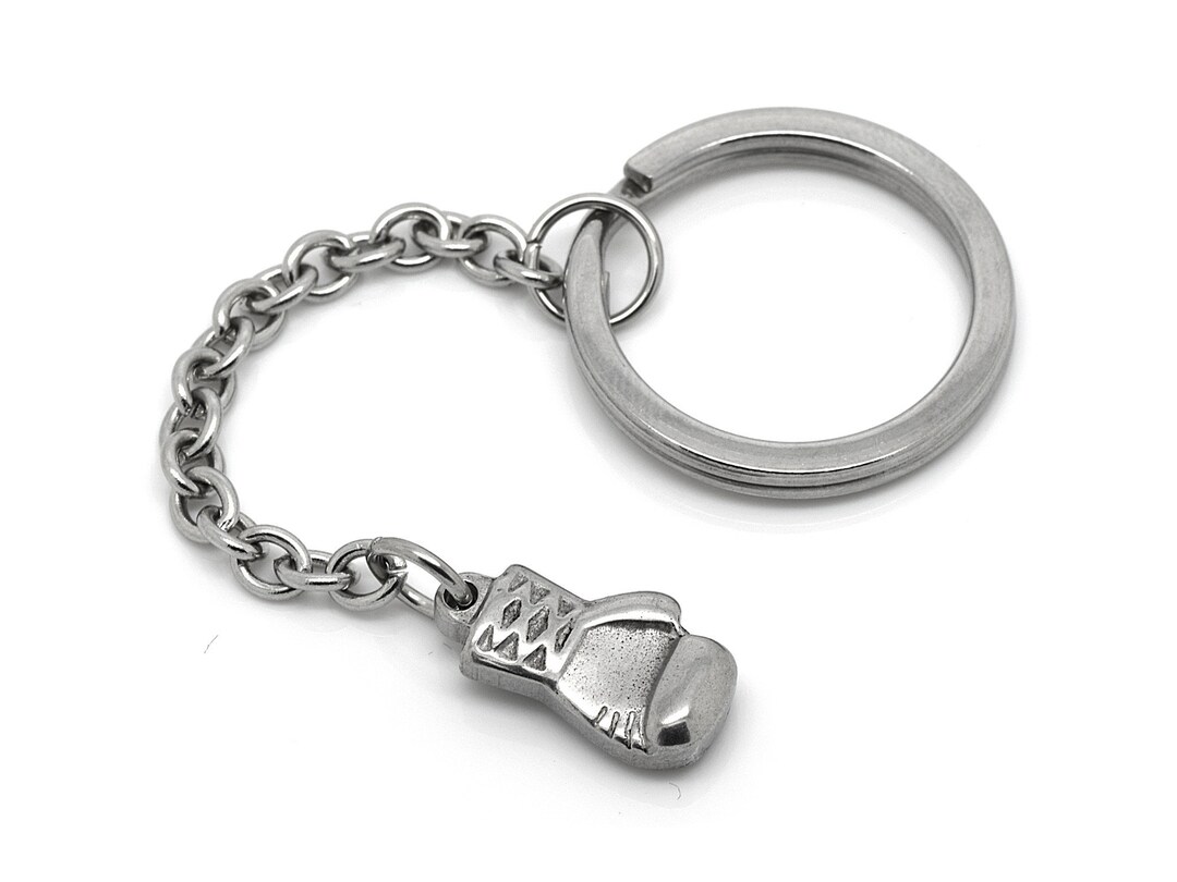Stainless Steel Boxing Glove Keychain With 25 Mm Key Ring - Etsy