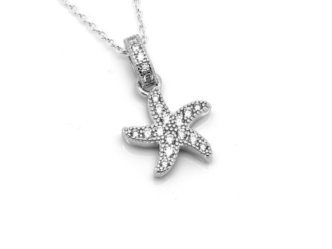 Starfish Necklace, Ocean Pendant, Animal Jewelry in 925 Sterling Silver ...
