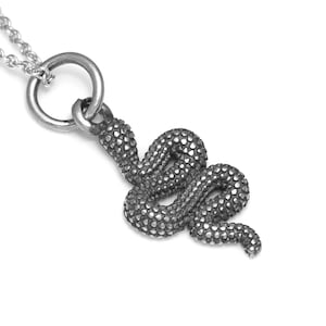 Sterlingzilveren slangenketting, reptielhanger, slangensieraden