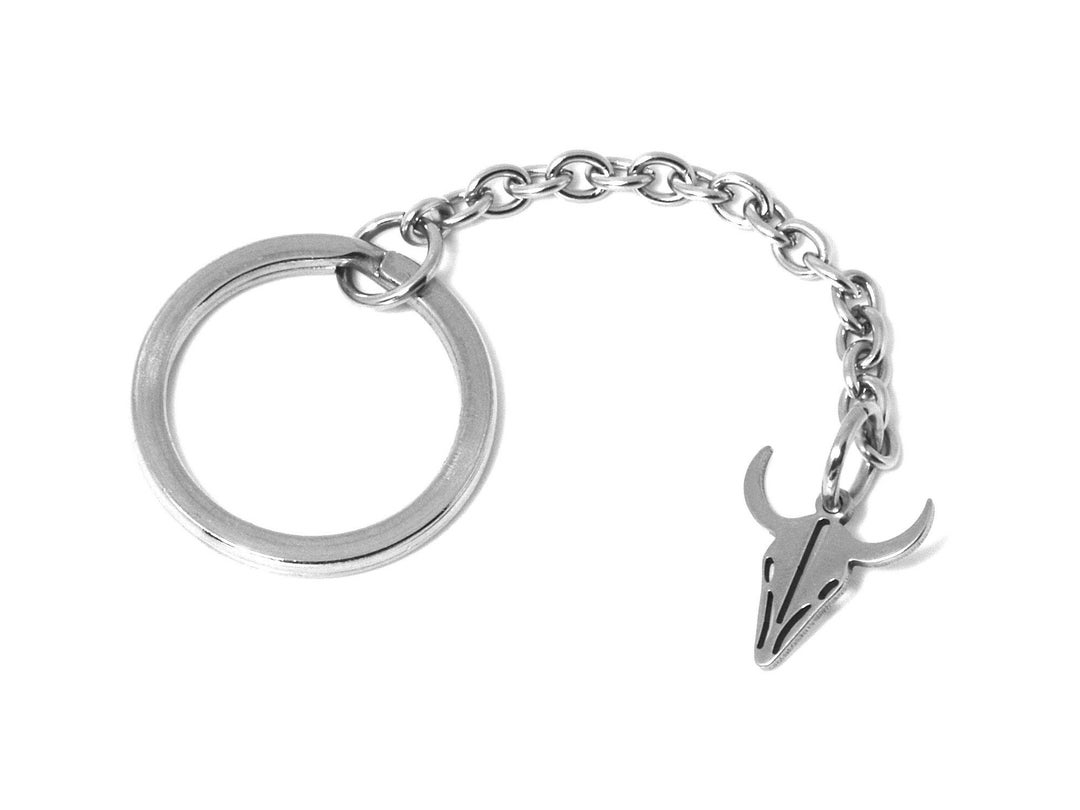 Cow Skull Keychain in Stainless Steel With 25 Mm Key Ring - Etsy