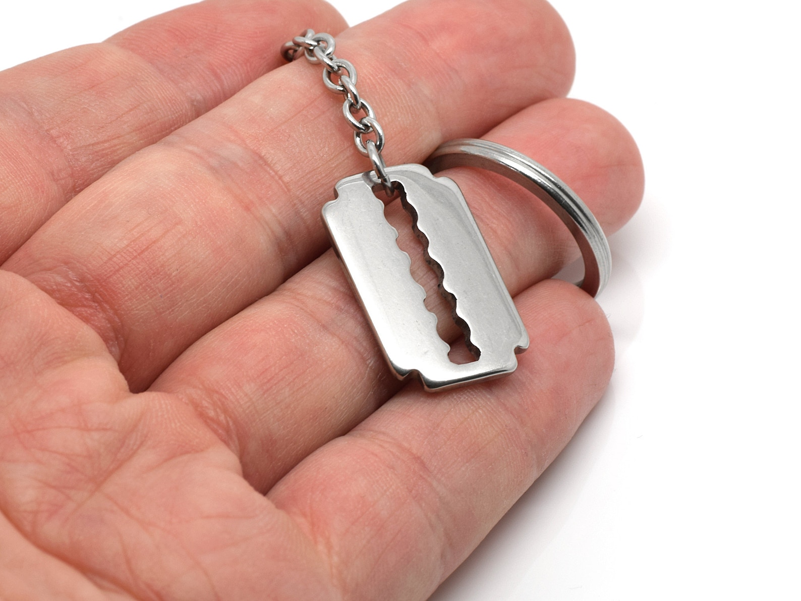 Stainless Steel Razor Blade Keychain with 25 mm Key Ring Etsy
