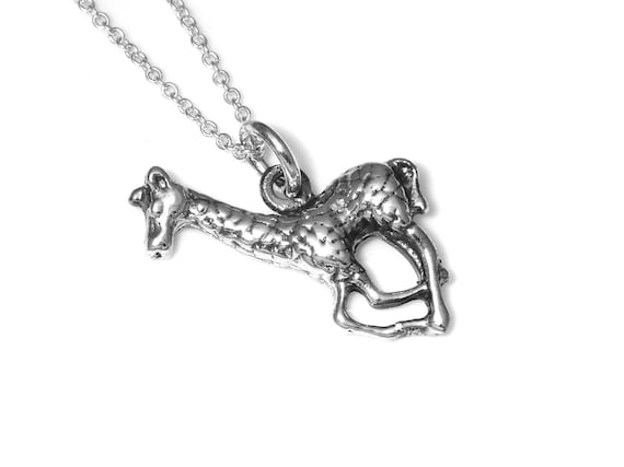 Buy Sterling Silver Giraffe Necklace, African Pendant, Animal  