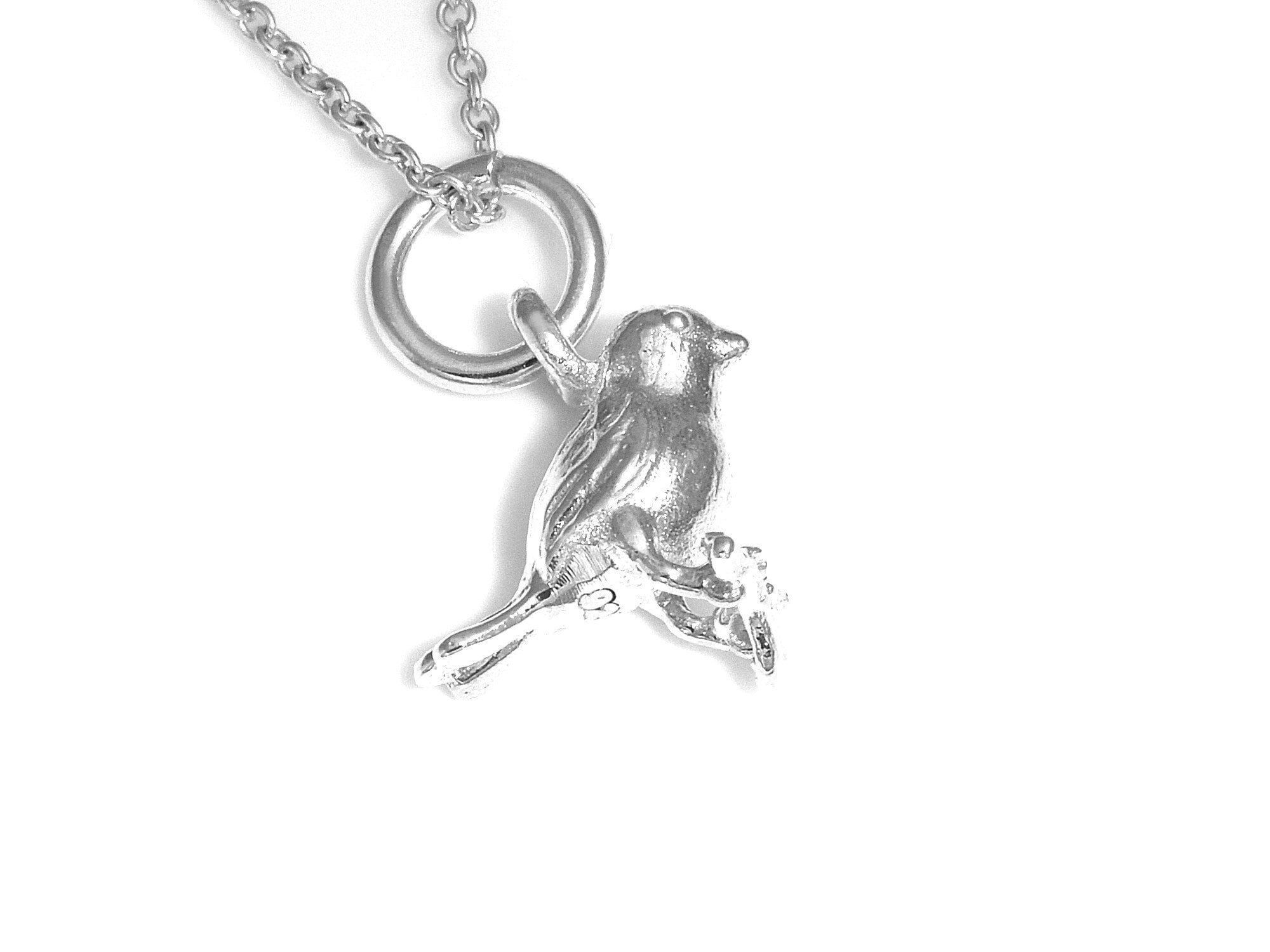 国内で当店のみ VINKID - Bird Necklace Winged Bird Necklace in Sterling Silver with Diamonds