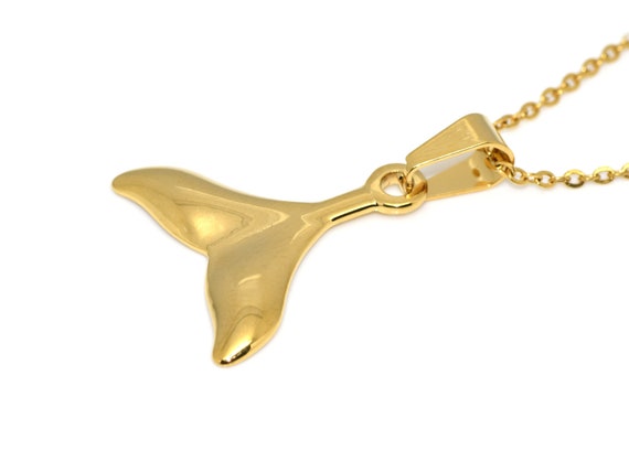 Buy 14K Gold Whale Tail Diamond Necklace, Gold Necklace, Hawaiian Necklace,  Layered Necklace, Whale Tail Necklace, Gift for Her Online in India - Etsy