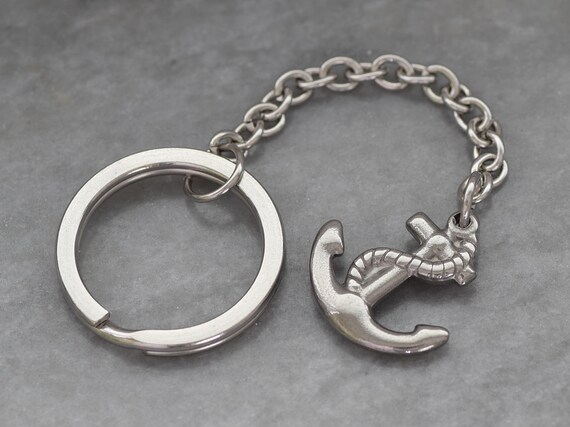 Stainless Steel Anchor With Rope Keychain With 25 Mm Key