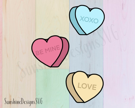 Candy Hearts Svg Png Pdf Valentine S Day For Cricut Etsy