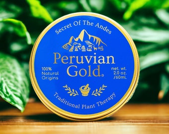 Peruvian Gold Skin Balm - Psoriasis + Eczema, Organic Hand Moisturizer, Face Cream, Dry Skin - Traditional Formula - 2oz