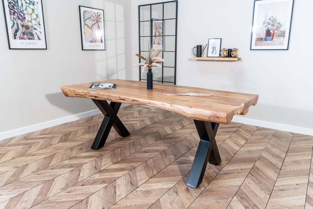 Thor Solid Acacia Wood Luxury Industrial Dining Table With - Etsy UK