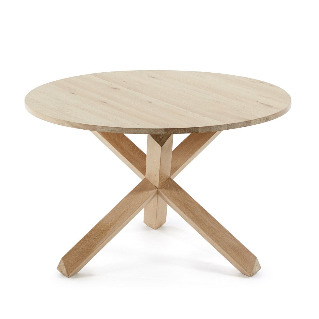 Lotus Luxury Solid Oak Wood Round Dining Table With a Light - Etsy