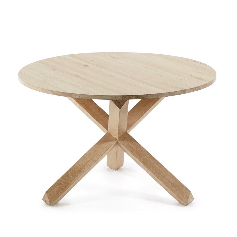 Lotus Luxury Solid Oak Wood Round Dining Table With a Stunning Etsy UK