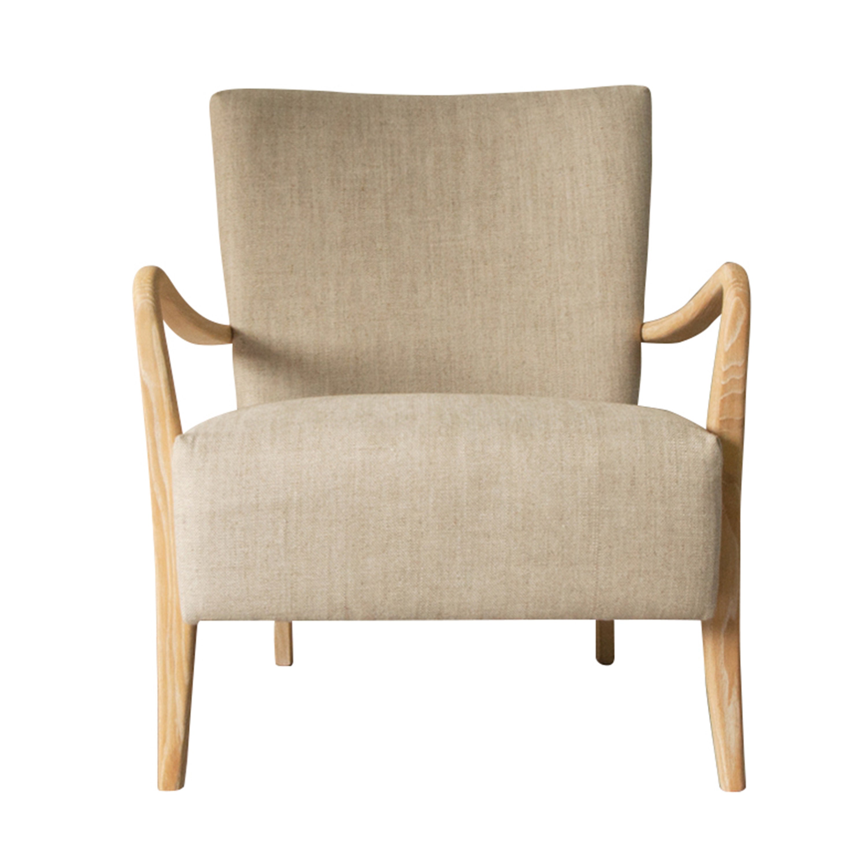 Chedworth Luxury Armchair in Linen With Oak Legs Etsy UK