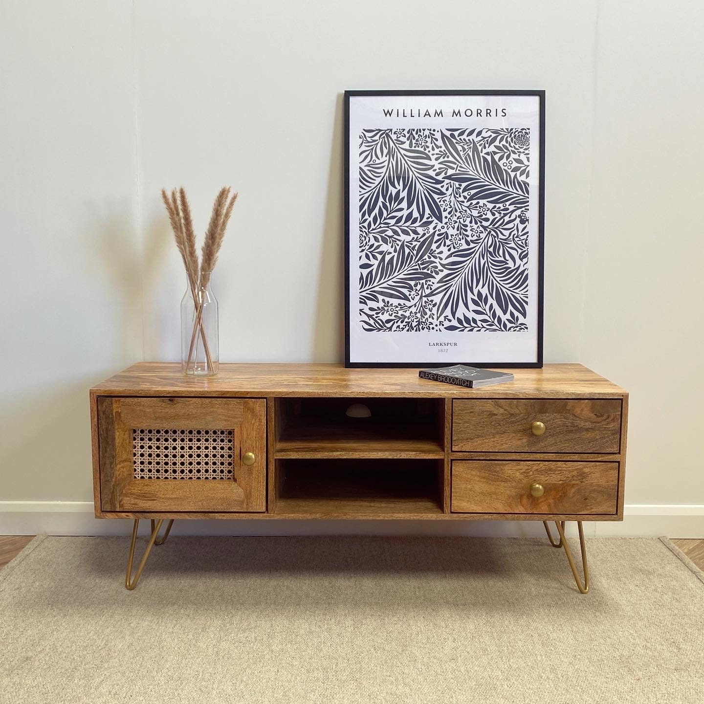 Boho style online tv stand
