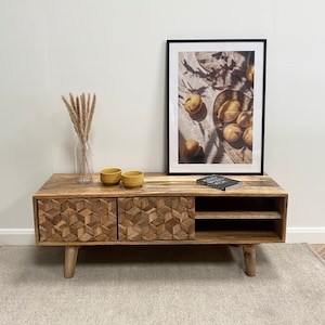 Geometric sale media console