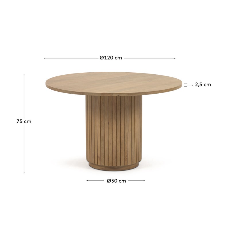 Lucia Luxury Round Solid Acacia Wood Dining Table in Natural / Etsy UK