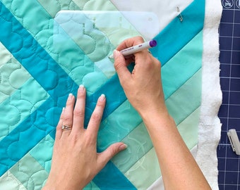 Double Arabesque Pantograph Quilting Stencil | Suzy Quilts Quillow Tutorial