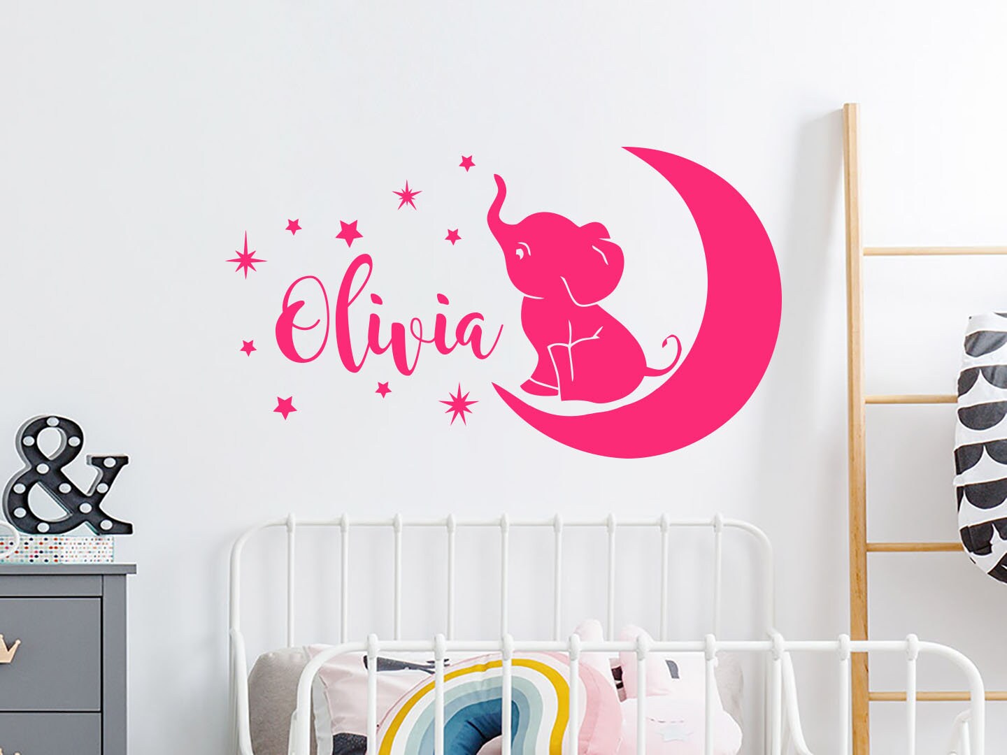 Elephant Name Decals Nursery / Personalized Custom Name Wall Etsy Canada
