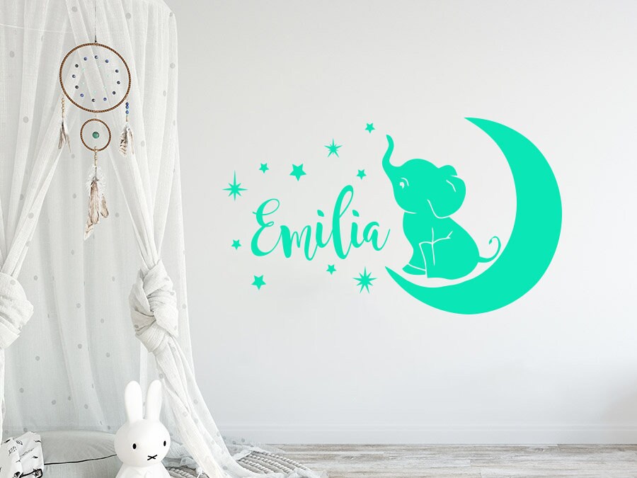 Elephant Name Decals Nursery / Personalized Custom Name Wall Etsy Canada