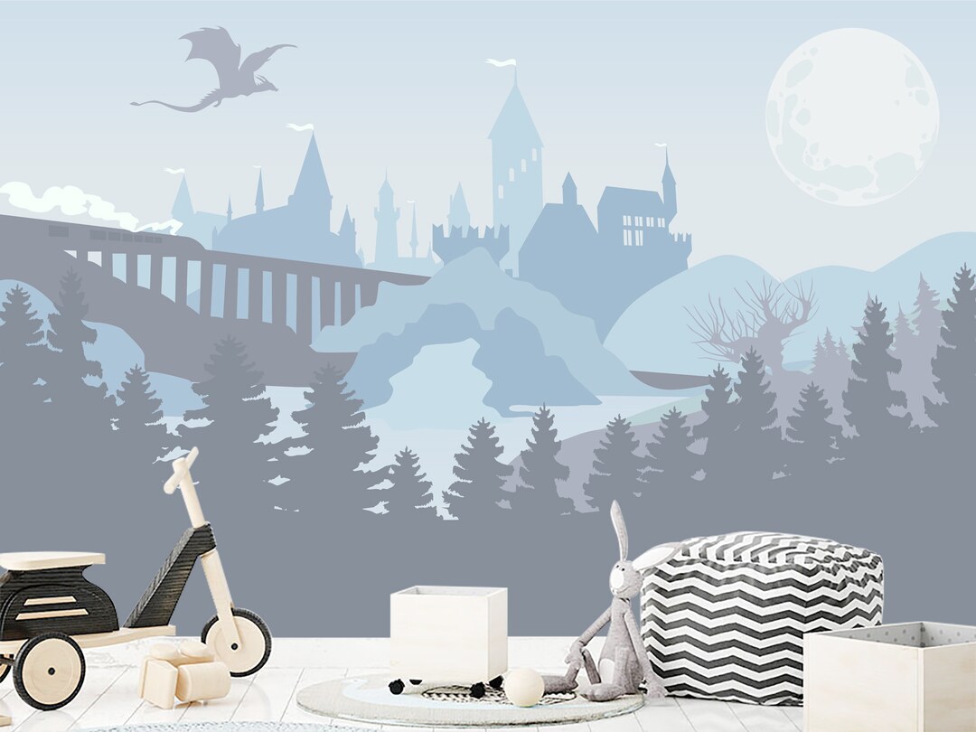 Castle Wizard Pvc Wizards' Castle Wallpaper for Boys Room Removable, Dragon Peel and ...