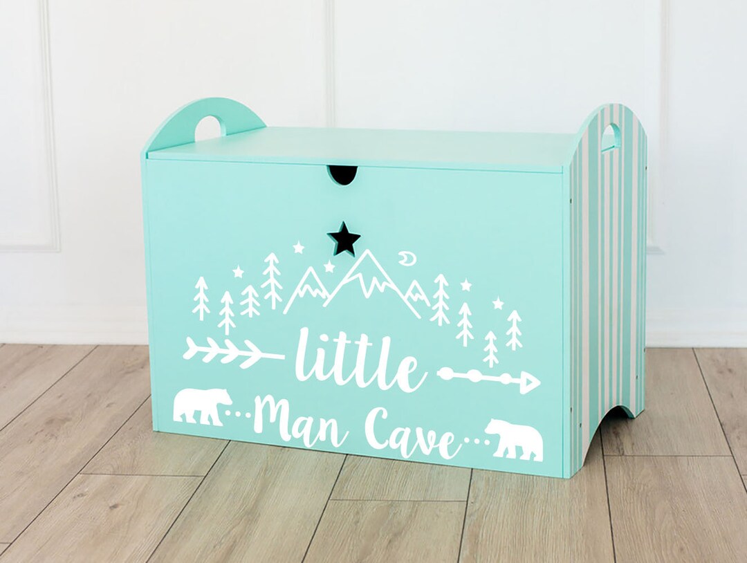 Toy Box Decal. Little Man Cave Kids Room Decor. Vinyl Decals for Toy