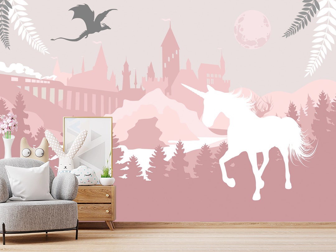 New Unicorn Wallpaper for Baby Girls Bedroom Wizards' - Etsy