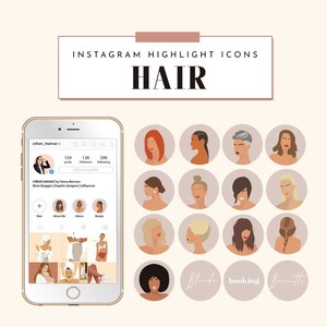 Instagram Highlight Icons HAIR, Instagram Highlight Covers, Instagram Story Highlights, Icons for Instagram Highlights, IG Covers Hairstyle