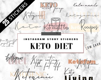 Instagram-klistermärken KETO-DIET, Instagram Story-klistermärken, Dietklistermärken, Viktminskningsklistermärken, IG-klistermärken, Bokstäverklistermärken, Matklistermärken