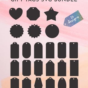 Gift Tags SVG PNG Cut File Bundle, Birthday Gift Tag SVG, Christmas Gift Tag