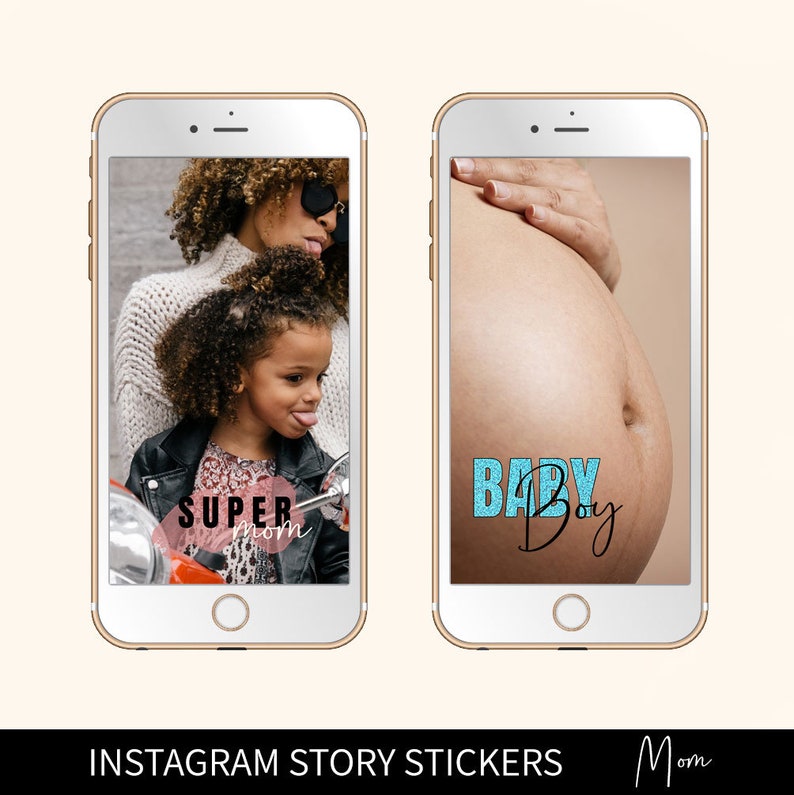 Instagram Story Stickers MOM, Instagram Stickers MUM, IG Story Stickers, Instagram stickers, Stickers in Instagram, Baby Stickers image 3