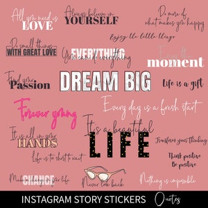 Instagram Stickers QUOTES, Instagram Story Stickers, IG Story Stickers, Digital Stickers, Lettering stickers, Stickers in Instagram
