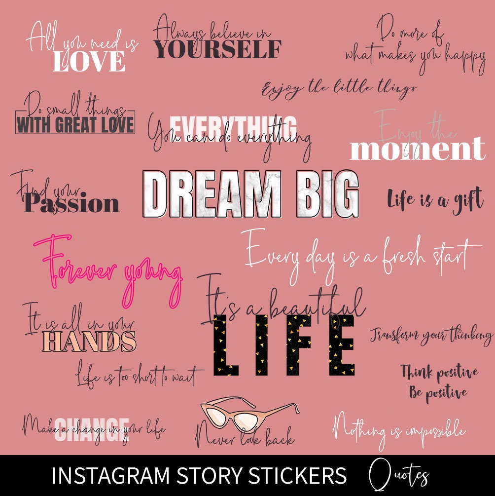 Instagram Stickers QUOTES, Instagram Story Stickers, IG Story Stickers