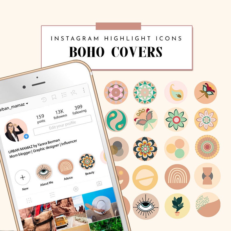 Instagram Highlight Icons BOHO Instagram Highlight Covers - Etsy Sweden