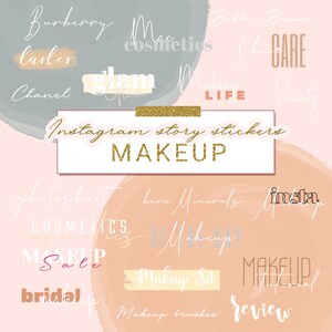 Instagram Story Stickers MAKEUP LIGHT, Instagram Stickers, Planner Stickers, IG Story Stickers, Lettering Stickers, Beauty Stickers
