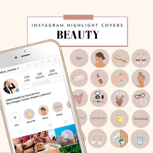 Instagram Highlight Icons BEAUTY, Instagram Highlight Covers, Instagram Highlights, Icons for Instagram Highlights, IG Covers MAKEUP Icons